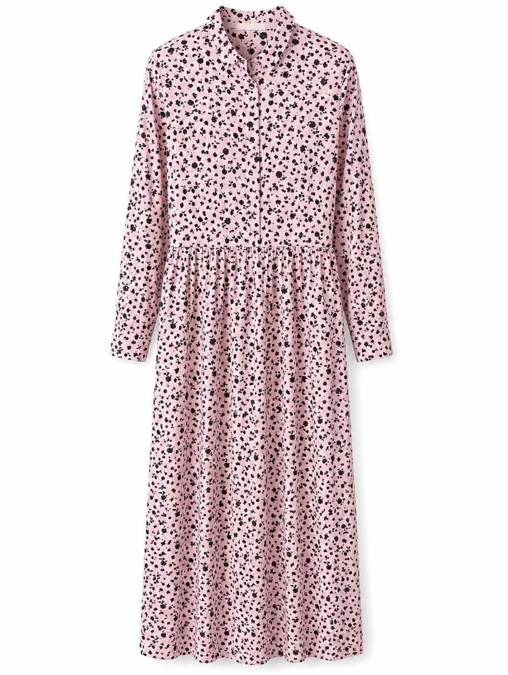 Caslon Pink Floral Long Sleeve Midi Dress Size 1X 100% Rayon
